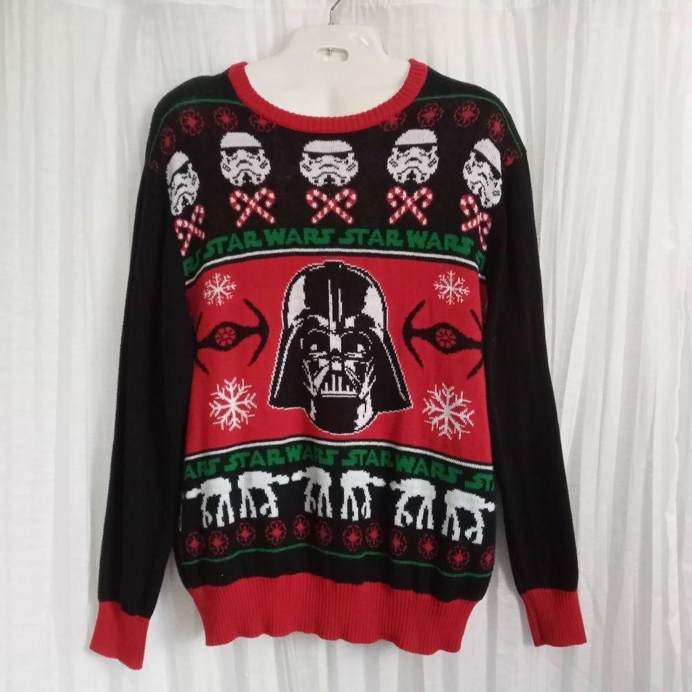 Vintage Star Wars Darth Vader HTF Christmas Sweater 2XL Stormtroopers Lucas Ugly